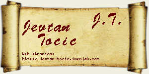 Jevtan Točić vizit kartica